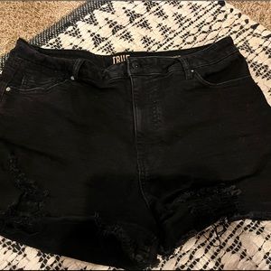 Black Denim Shorts- Size 15